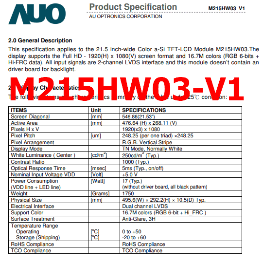 M215HW03-V1 pdf