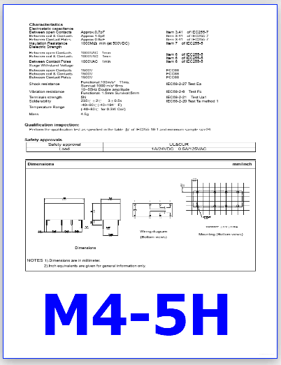 M4-5H pinout relay