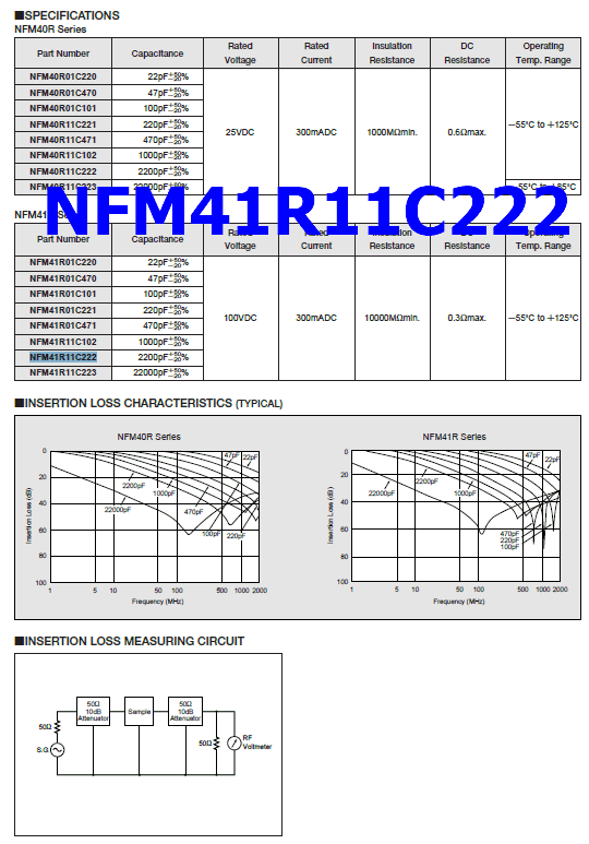 NFM41R11C222 pinout datasheet
