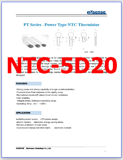 NTC-5D20 pdf thermistor