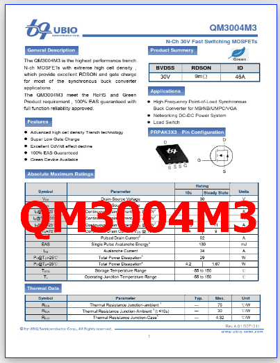 QM3004M3 pinout pdf
