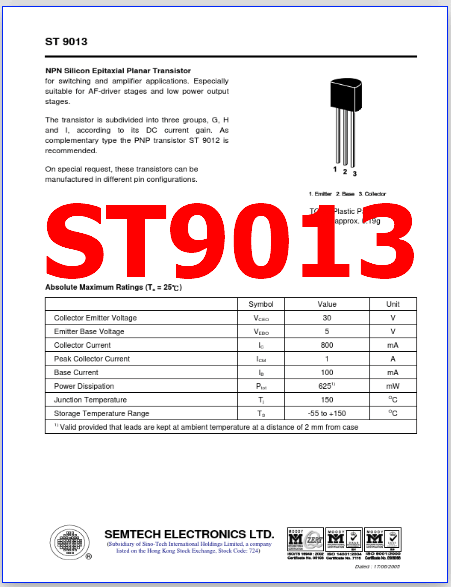 ST9013 pdf pinout