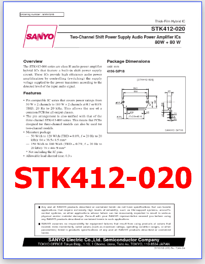 STK412-020 pdf amplifier