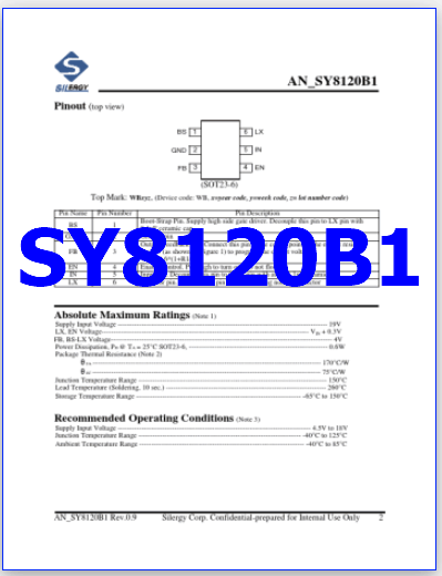 SY8120B1 pinout datasheet