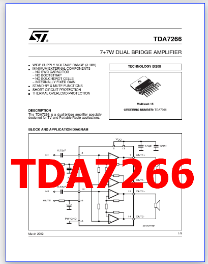 TDA7266 pdf amplifier
