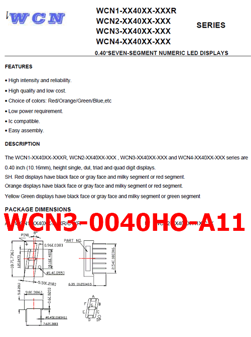 WCN3-0040HO-A11 pdf pinout