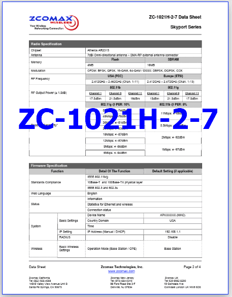 ZC-1021H-2-7 datasheet