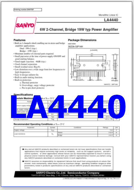 sanyo LA4440 pdf