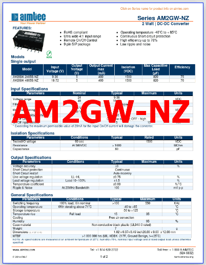 AM2GW-NZ pdf pinout