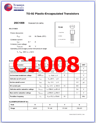 C1008 Datasheet Meta Search