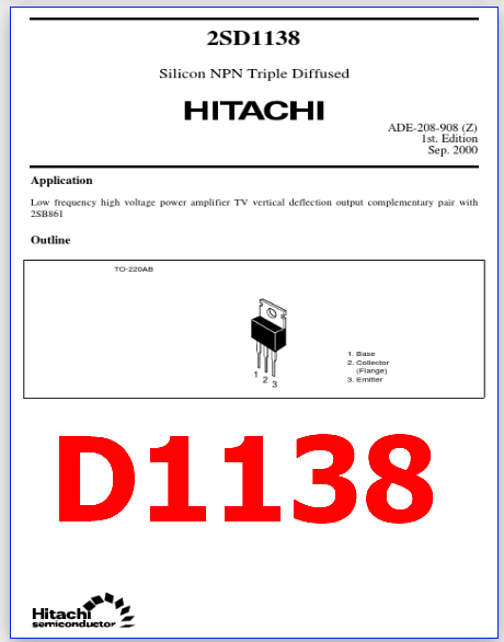 D1138 pdf datasheet