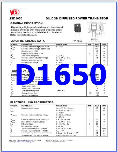D1650 pdf pinout