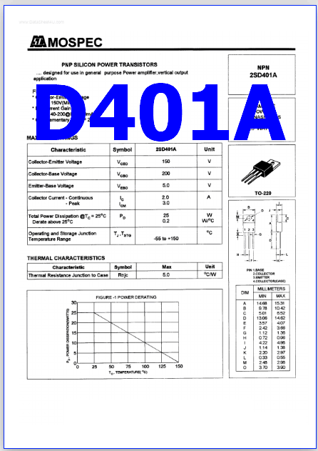 D401A transistor pinout