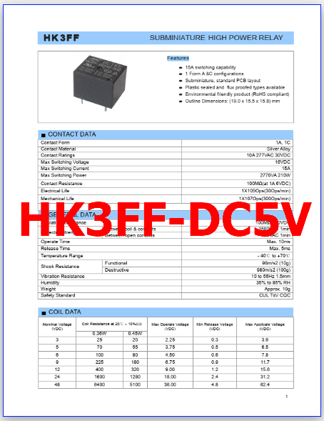 HK3FF-DC5V pdf relay