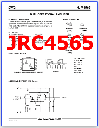JRC4565 pdf pinout
