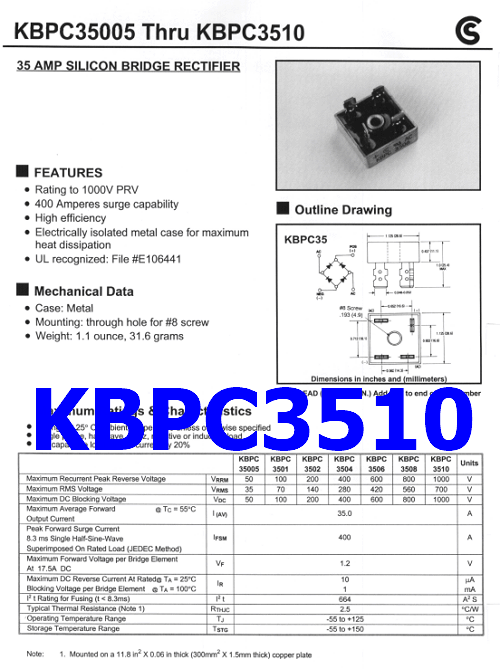 KBPC3510 pdf diode