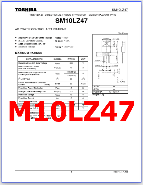 M10LZ47 pdf pinout