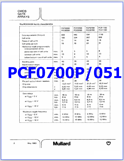 PCF0700P_051 datasheet