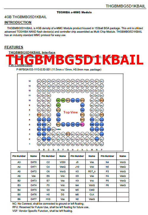 THGBMBG5D1KBAIL pdf memory