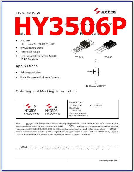 HY3506P transistor datasheet