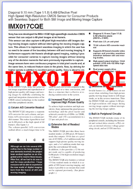 IMX017CQE pdf datasheet