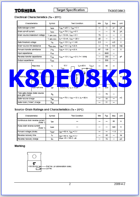K80E08K3 pdf pinout
