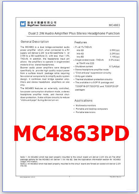 MC4863PD pdf datasheet