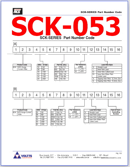 SCK-053 Thermistor