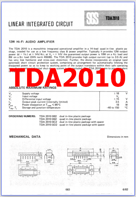 TDA2010 pdf datasheet