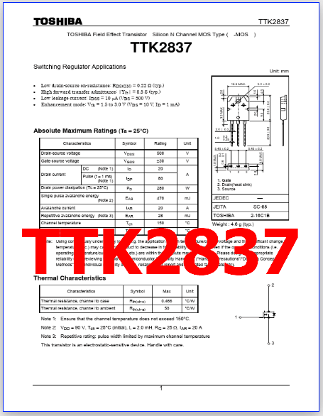 TTK2837 pdf datasheet
