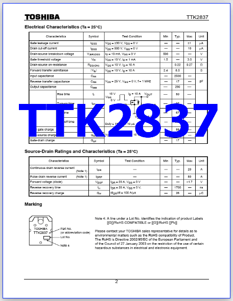 mosfet TTK2837