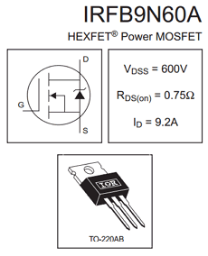 IRFB9N60A datasheet