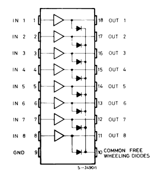 thumbnail image 2 of 10-Pack ULN2803 / ULN2803A 2803 Transistor Array IC - 8 NPN Darlington Drivers 2 of 2